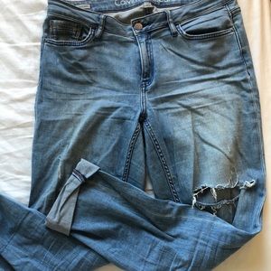 Calvin Klein light wash ripped jeans
